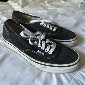 Vans Black and White Canvas Sneakers Low-Top